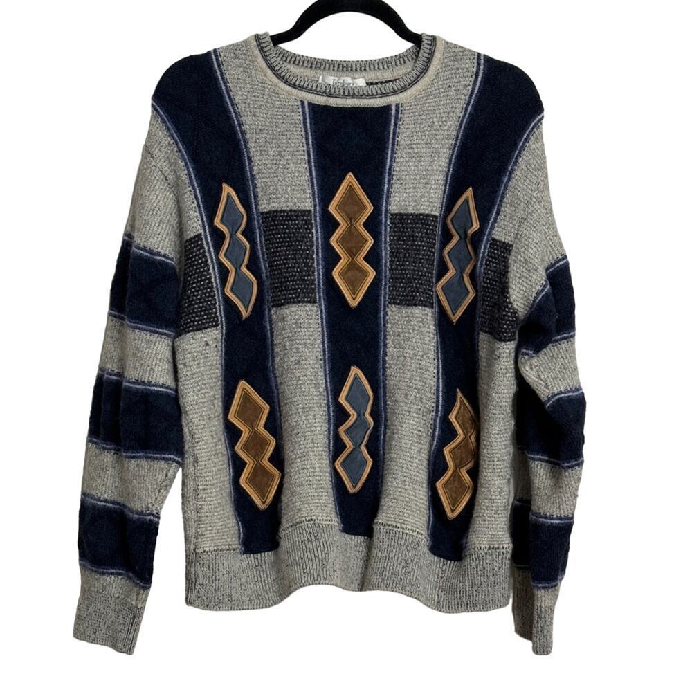 Turnbury Vintage Wool Sweater Men Large Grandpa Core Dad 80s Size 46/XL